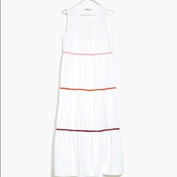 MADEWELL Rickrack Cattail Tiered Dress Size Medium - Picture 3 of 12